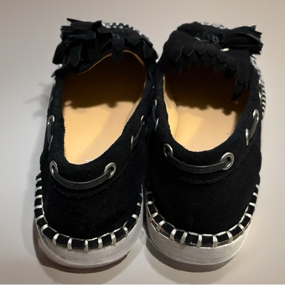 Charles David Black Suede Loafers with Tassels - Picture 3 of 8